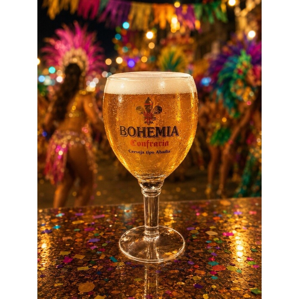 Bohemia Confraria Cerveja Tipo Abadia Brazilian Beer Goblet Stemmed Glass